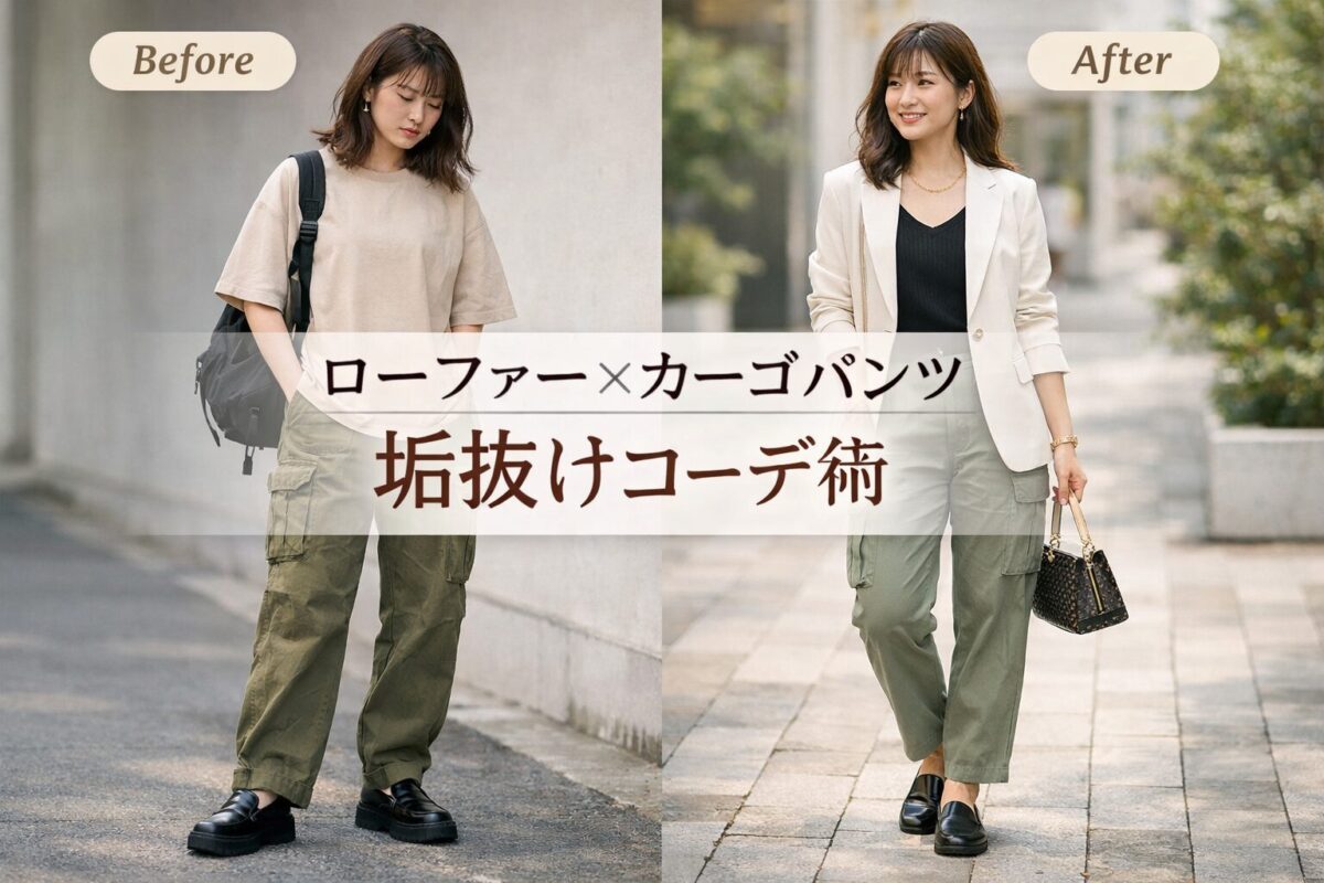 ローファーに合うカーゴパンツコーデで品よく見せる方法