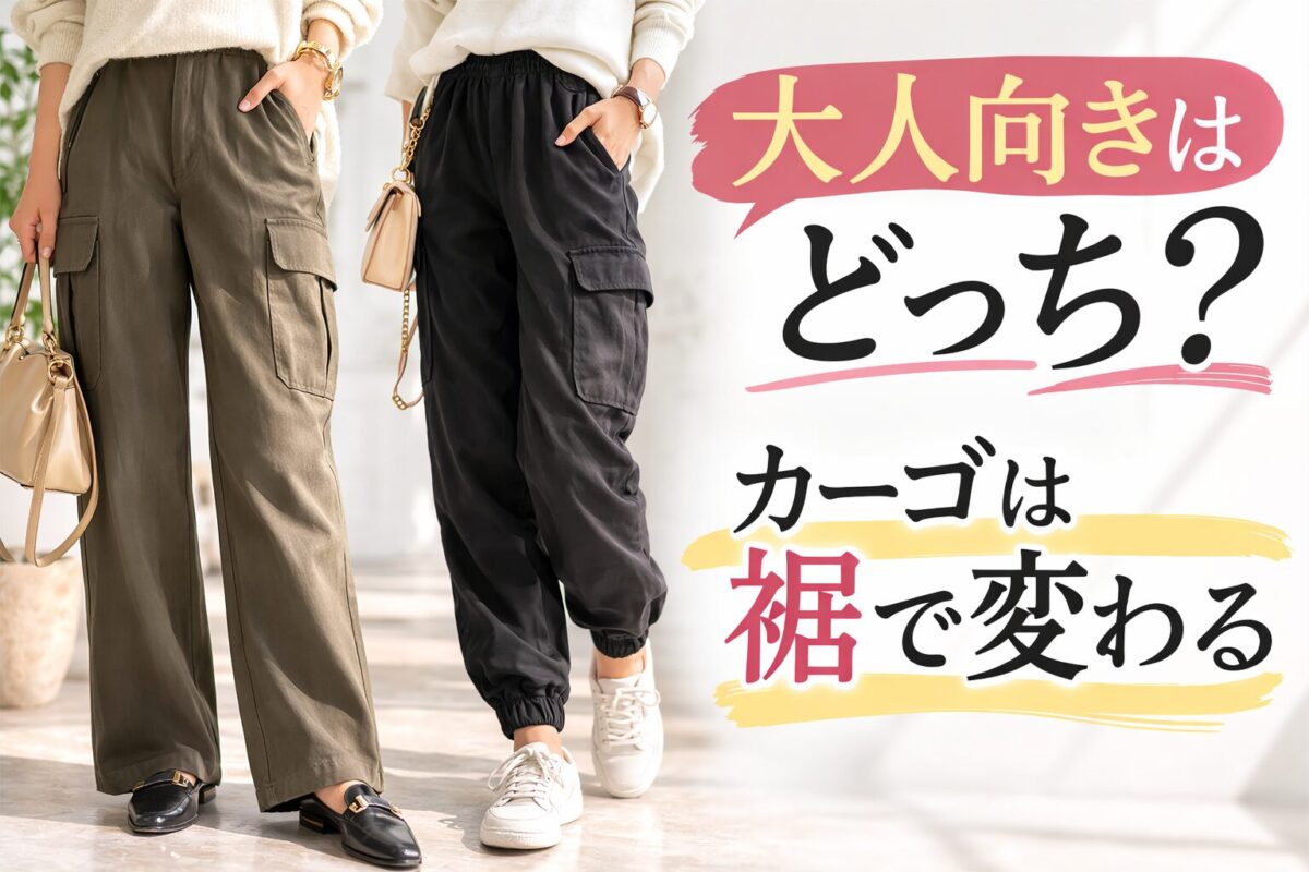 ジョガータイプとストレートタイプのカーゴパンツ、大人向きはどっち？