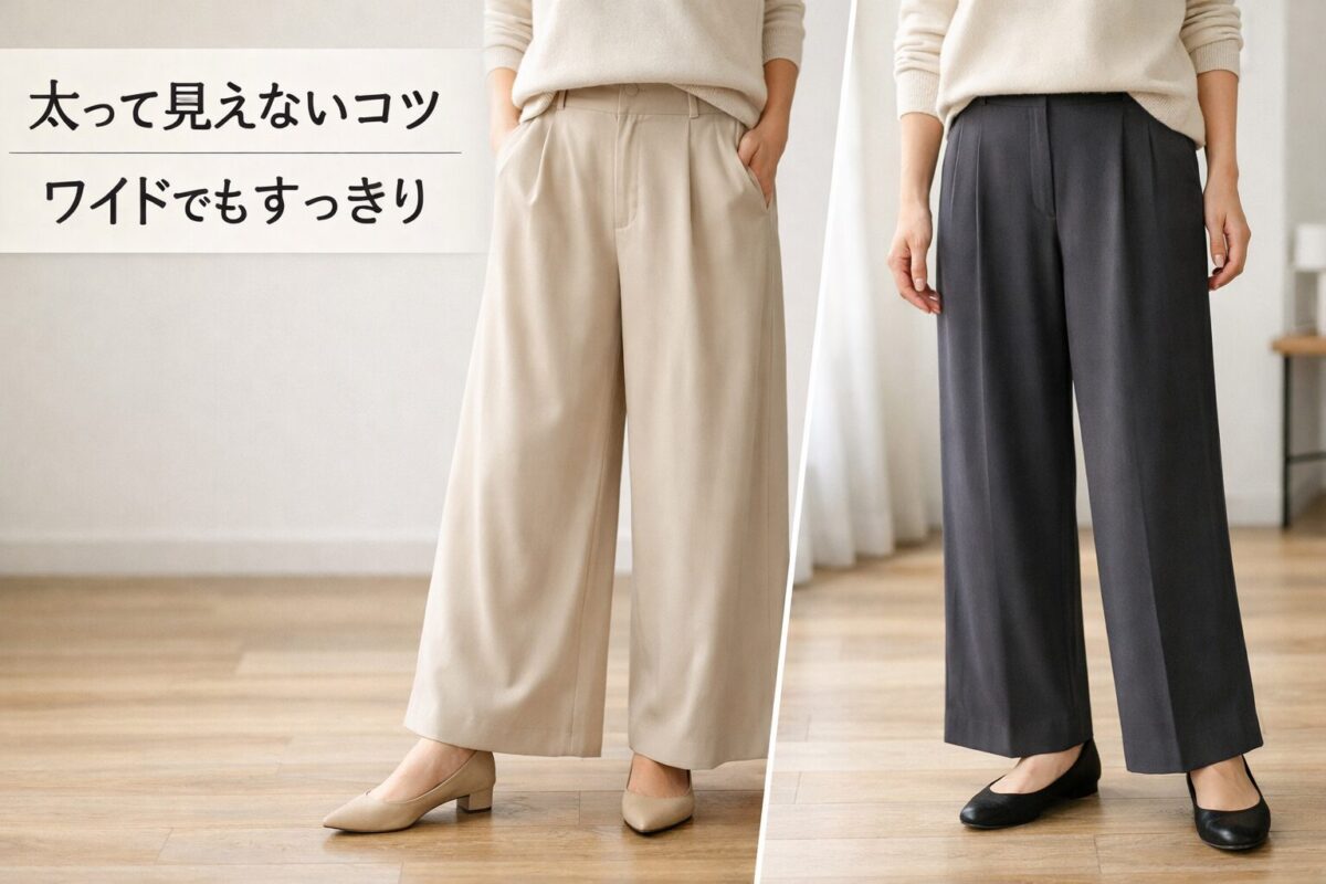 ワイドパンツが太って見える原因と解決法｜大人女性がすっきり見せるコツ