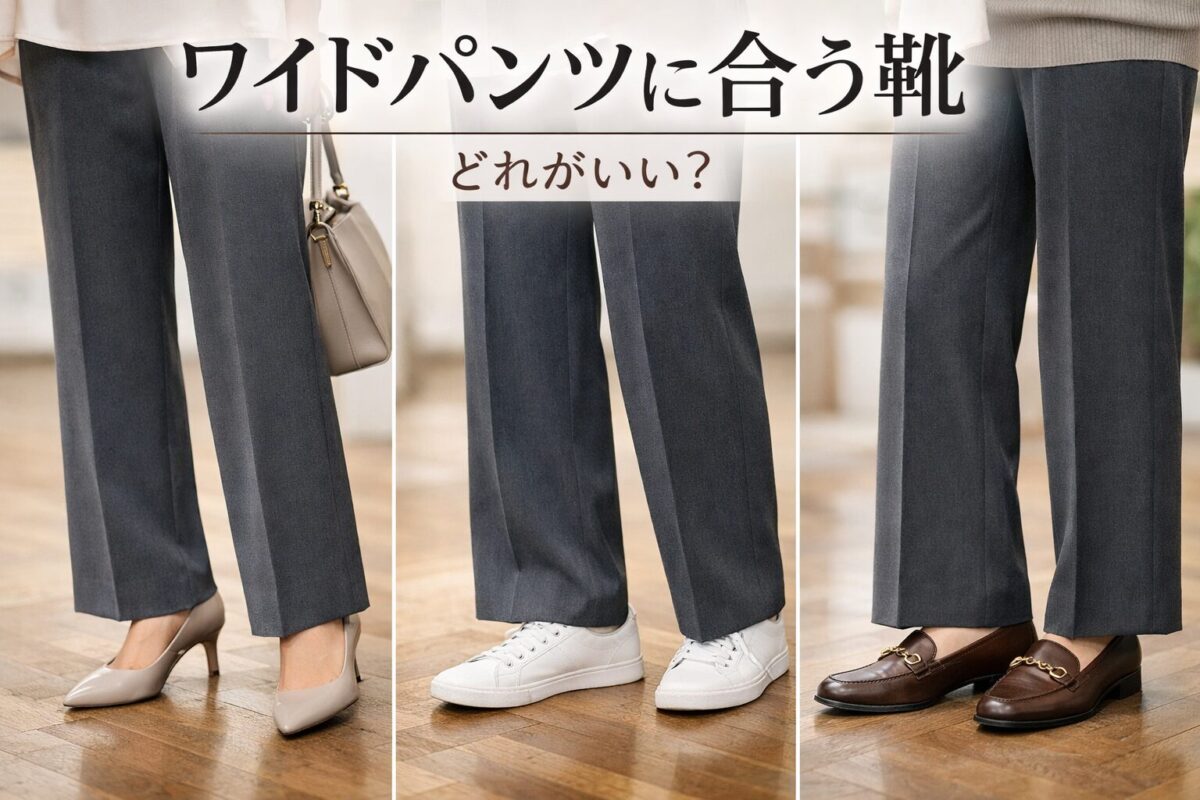 ワイドパンツに合う靴はパンプス・スニーカー・ローファーのどれ？大人女性の選び方を比較