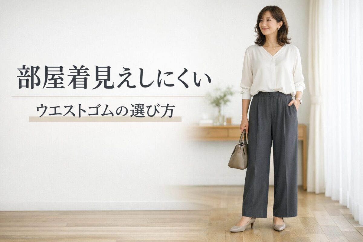 ウエストゴムでも部屋着見えしにくいワイドパンツの選び方