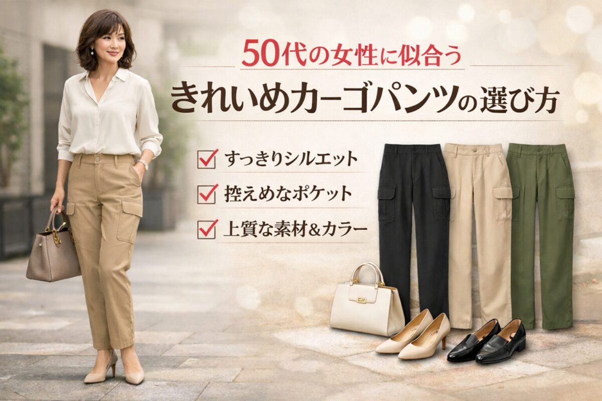 50代女性に似合うきれいめカーゴパンツの選び方