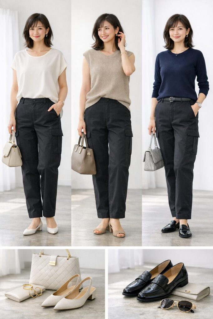 きれいめに見えるトップス3パターン