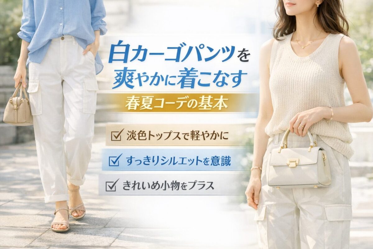 白カーゴパンツを爽やかに着る春夏コーデの基本