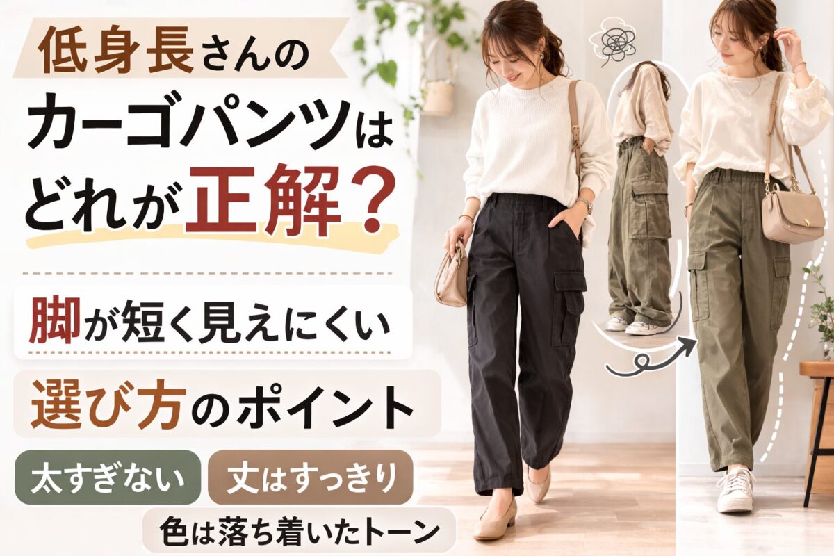 低身長さんのカーゴパンツはどれが正解？脚が短く見えにくい選び方