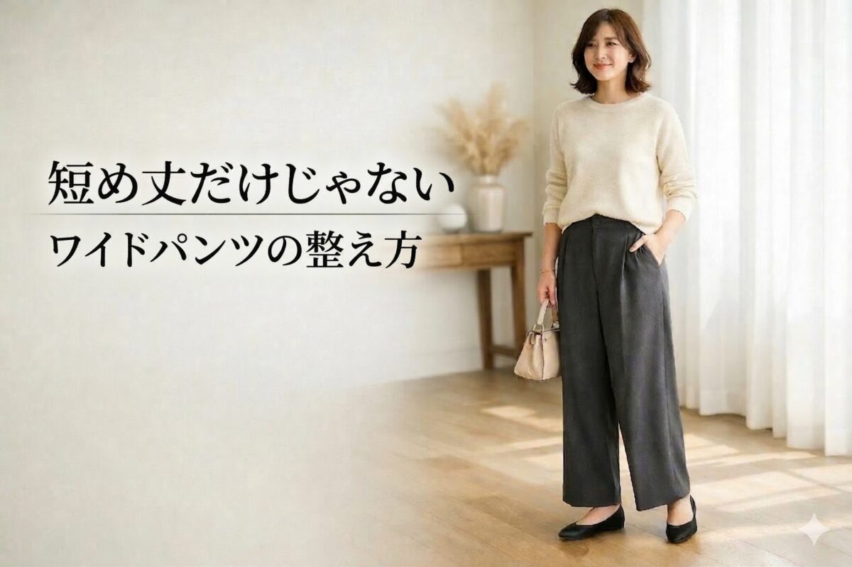 ワイドパンツに合うトップスは短め丈が本当に正解？