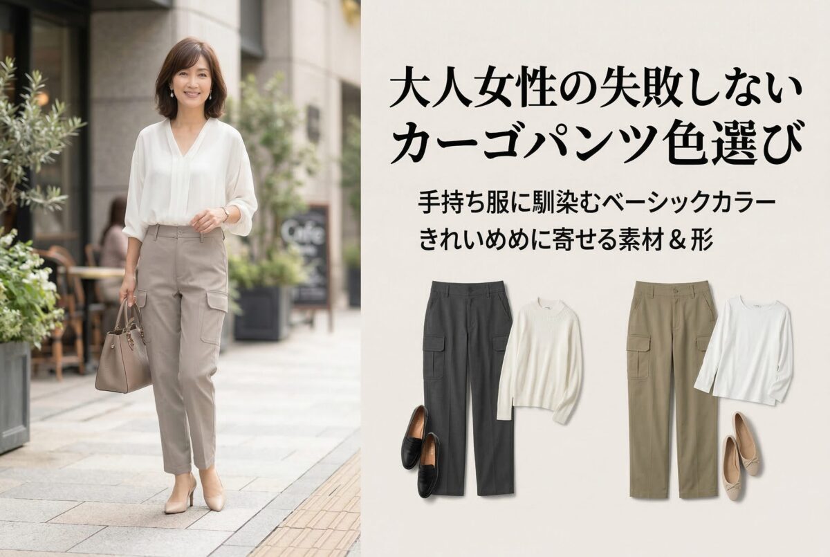 カーゴパンツ初心者は何色が使いやすい？大人女性が失敗しにくい色選び