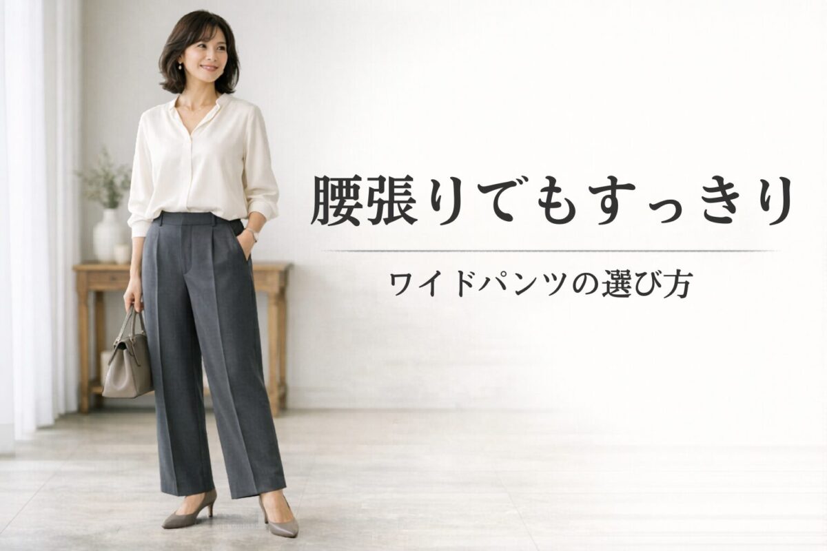 腰張り体型がすっきり見えやすいワイドパンツの形は？大人女性が選びやすいポイント