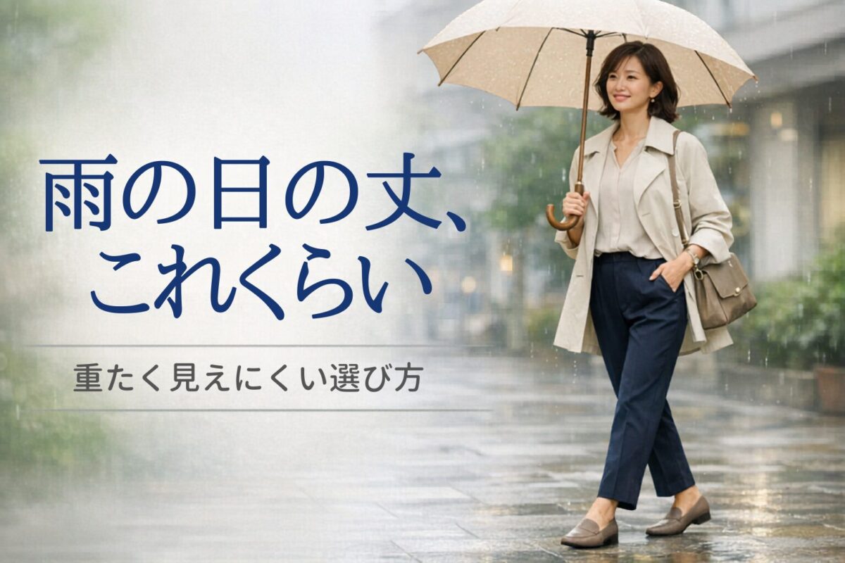 雨の日にテーパードパンツを履くなら丈はどれくらいがいい？大人女性の失敗しにくい選び方