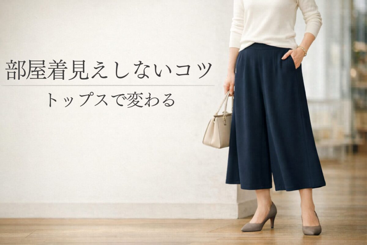ガウチョパンツはトップス次第で部屋着っぽく見える？