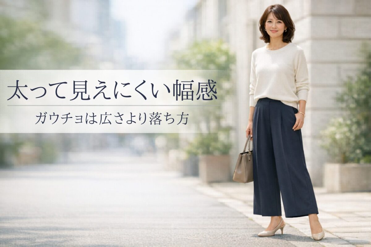 太って見えにくいガウチョパンツの幅の選び方｜大人女性がすっきり見えるポイント