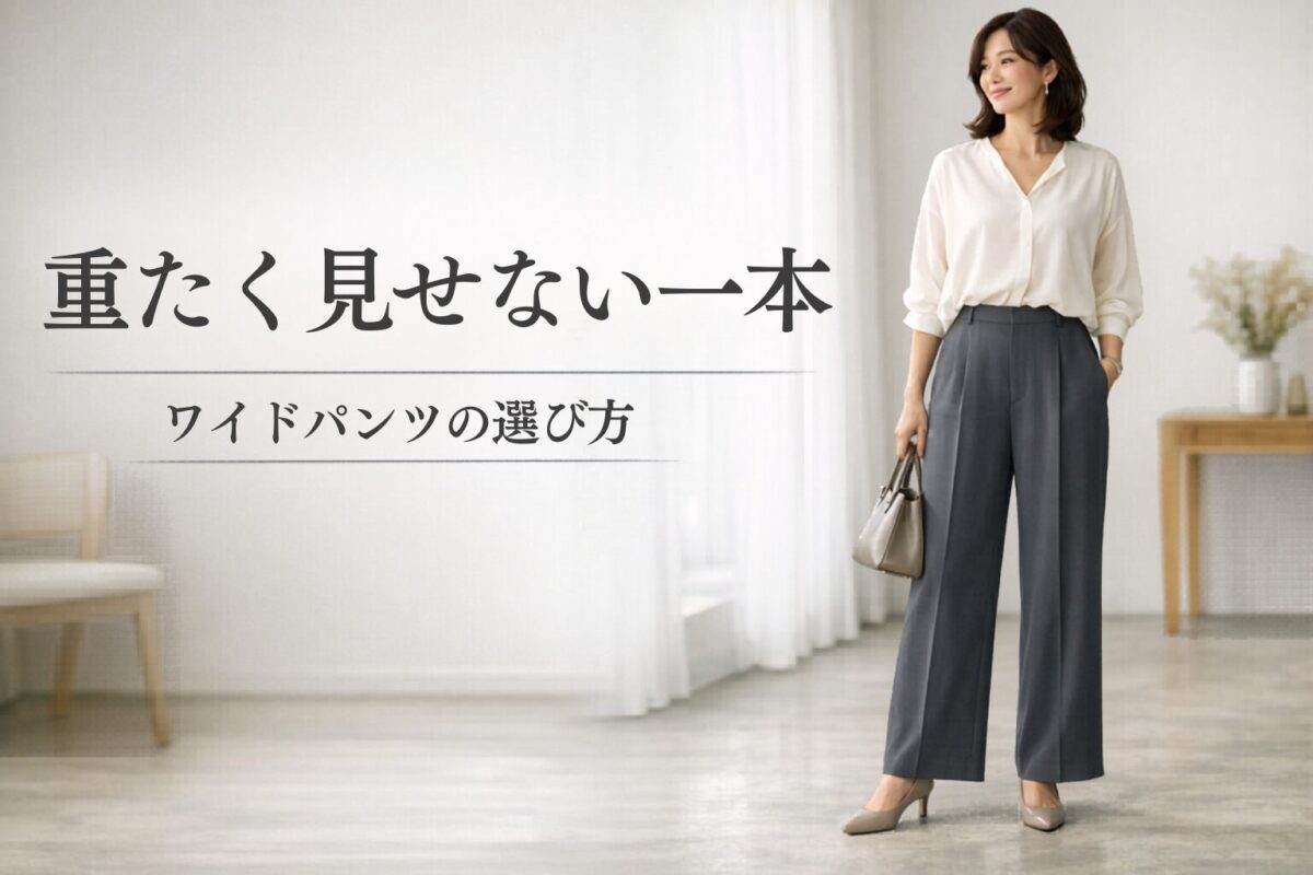 ワイドパンツを太って見えないようにするには？大人女性が失敗しにくい選び方