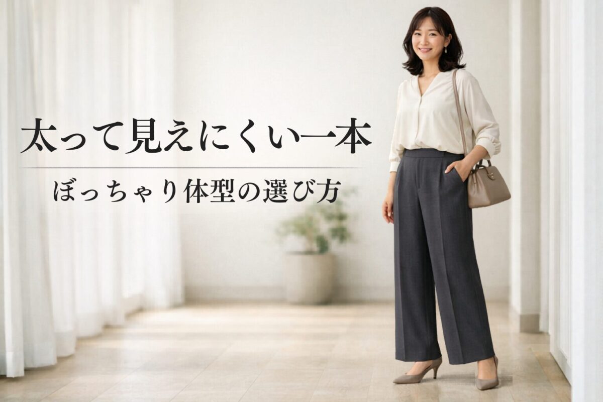 ぽっちゃり体型が太って見えにくいワイドパンツの選び方｜大人女性がすっきり見せやすい基準