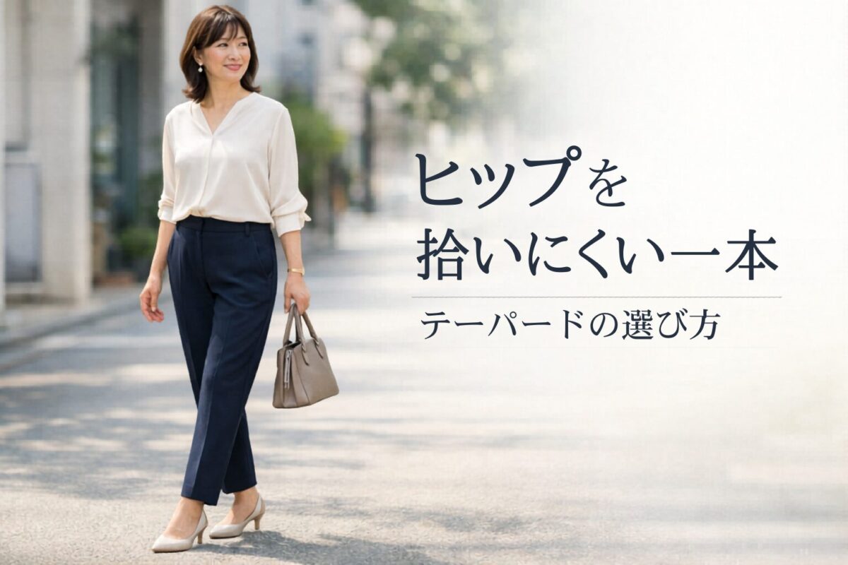 ヒップまわりを拾いにくいテーパードパンツの選び方｜すっきり見えしやすいポイント