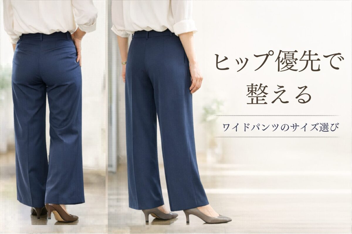 ワイドパンツのサイズ選びでウエストとヒップはどちらを優先する？