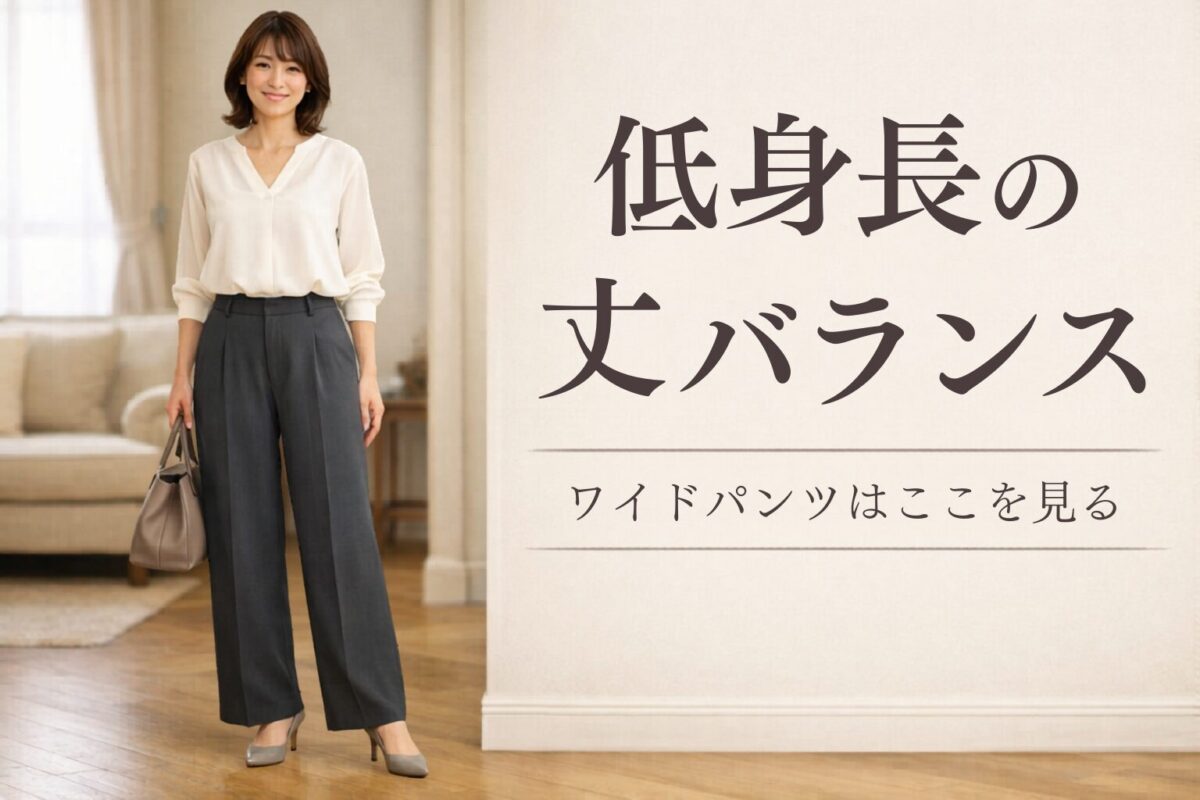 低身長でもバランスよく見えるワイドパンツの丈はどのくらい？重たく見えにくい選び方