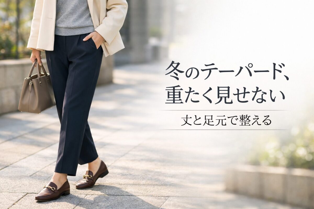 冬でも重たく見えにくいテーパードパンツの選び方｜大人女性が失敗しにくいポイント