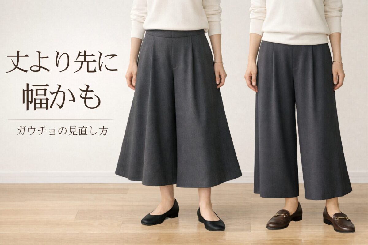ガウチョパンツが似合わないと感じる人は丈と幅のどちらを見直すべき？大人女性向けの選び方