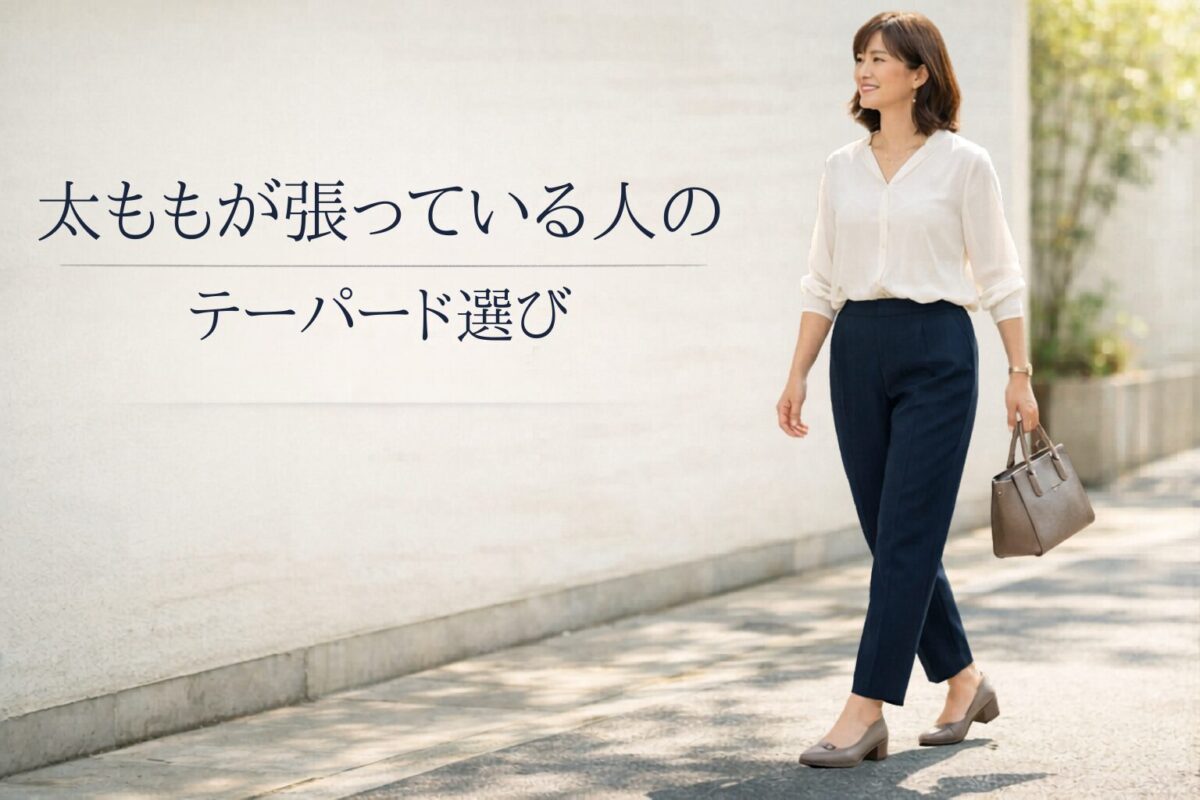 太ももが張っている人はテーパードパンツで目立ちにくくできる？