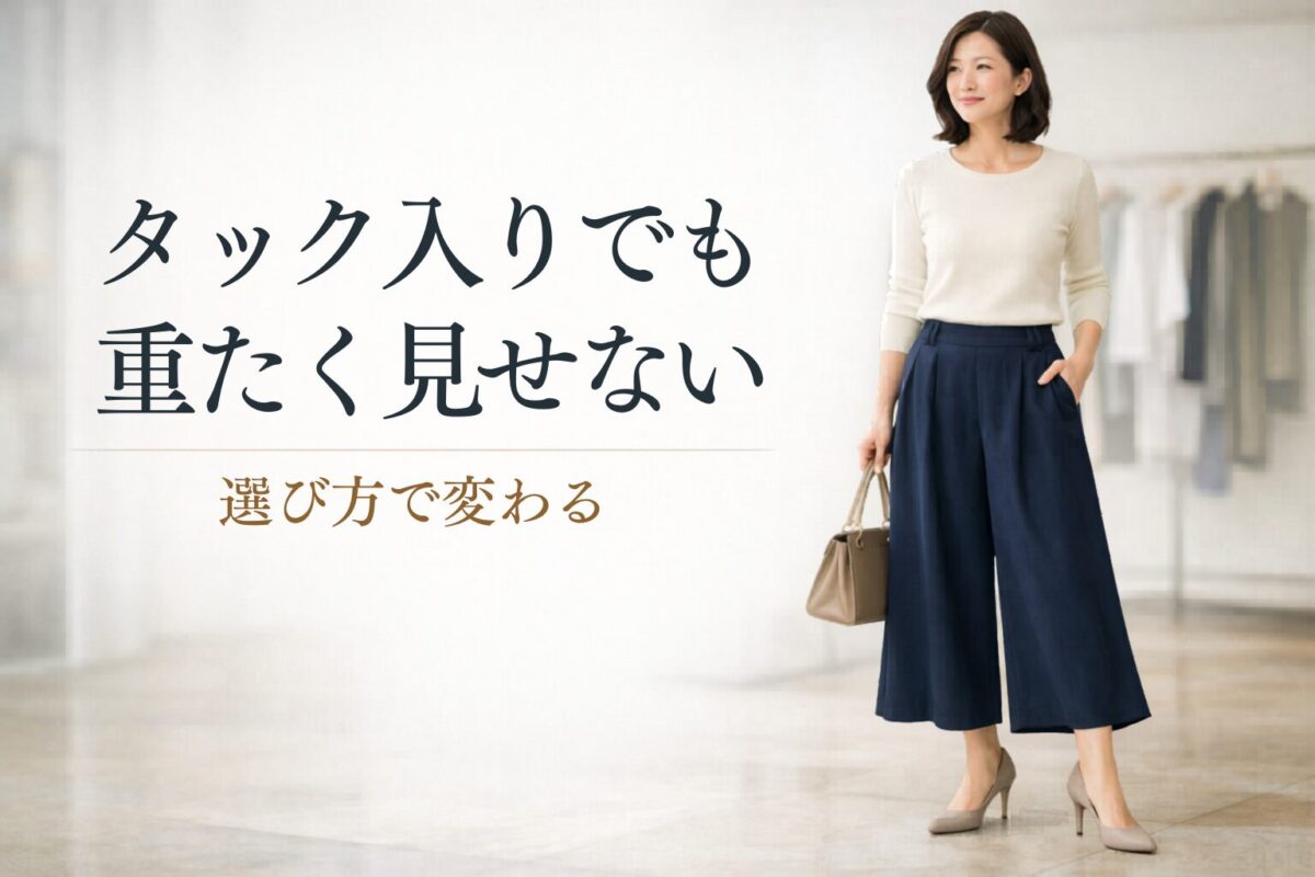 お腹まわりが気になる人はタック入りガウチョを選んでいい？