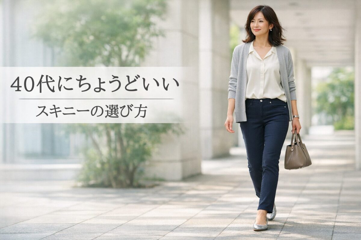 40代でスキニーパンツは痛い？大人っぽく見える選び方と整え方
