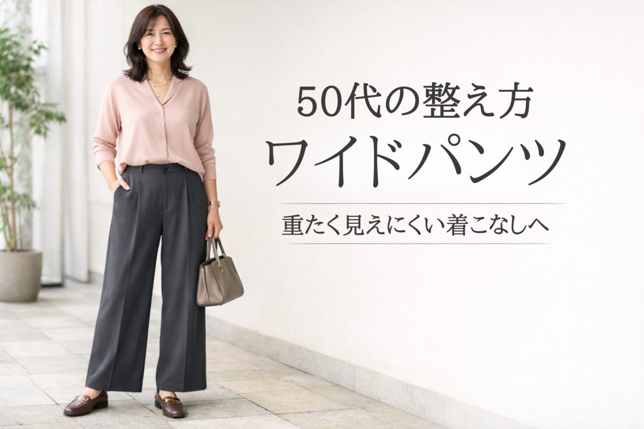50代のワイドパンツ着こなしはどう整える？重たく見えにくい選び方ときれいめコーデの考え方