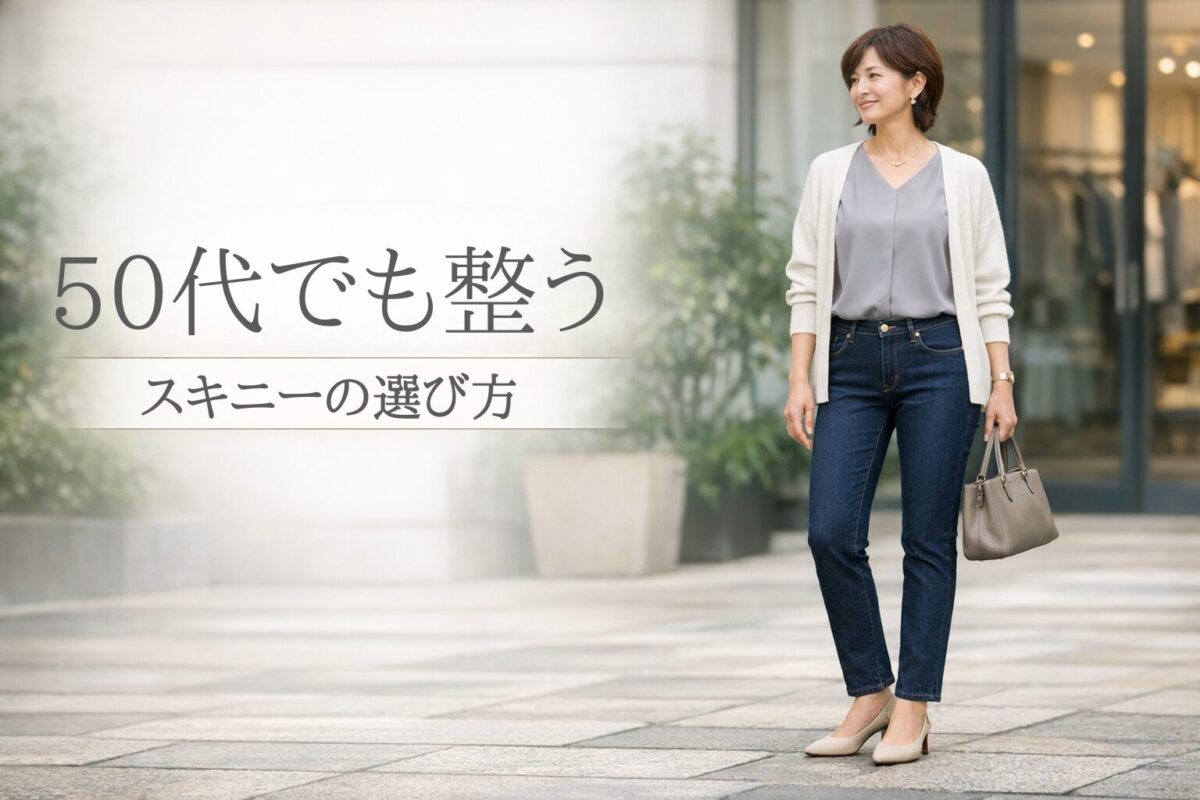 50代がスキニーデニムを履くのは古い？大人っぽく見える選び方と合わせ方