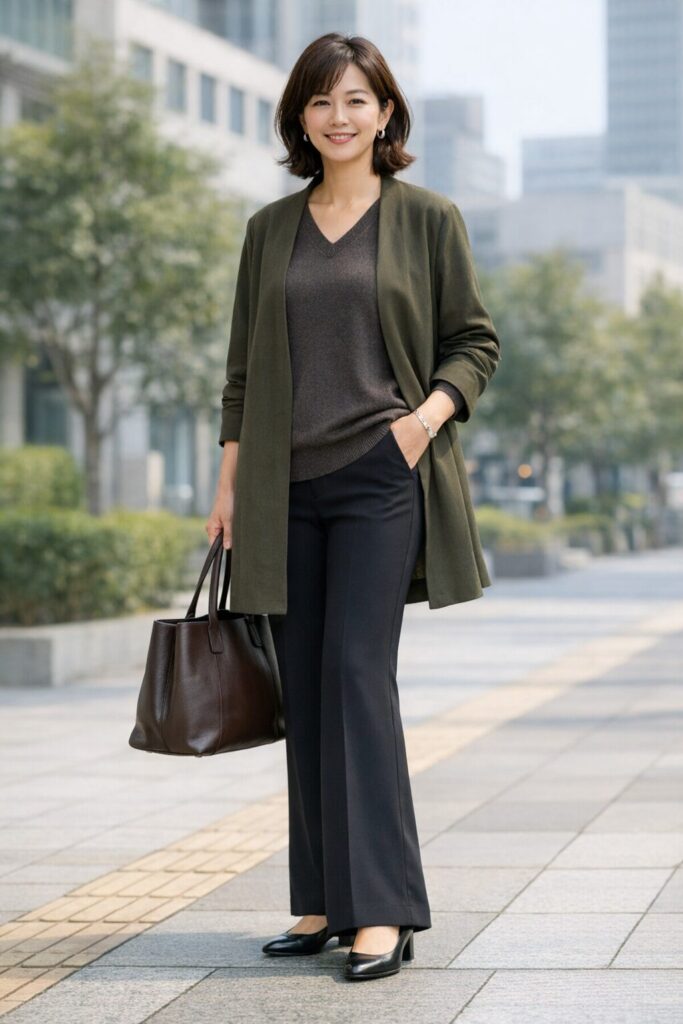 下半身が少し張って見えやすい