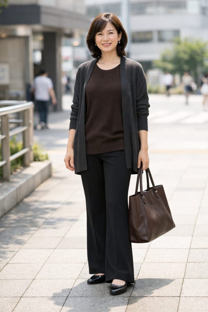 夏に少し重たく見えやすいフレアパンツの着こなし