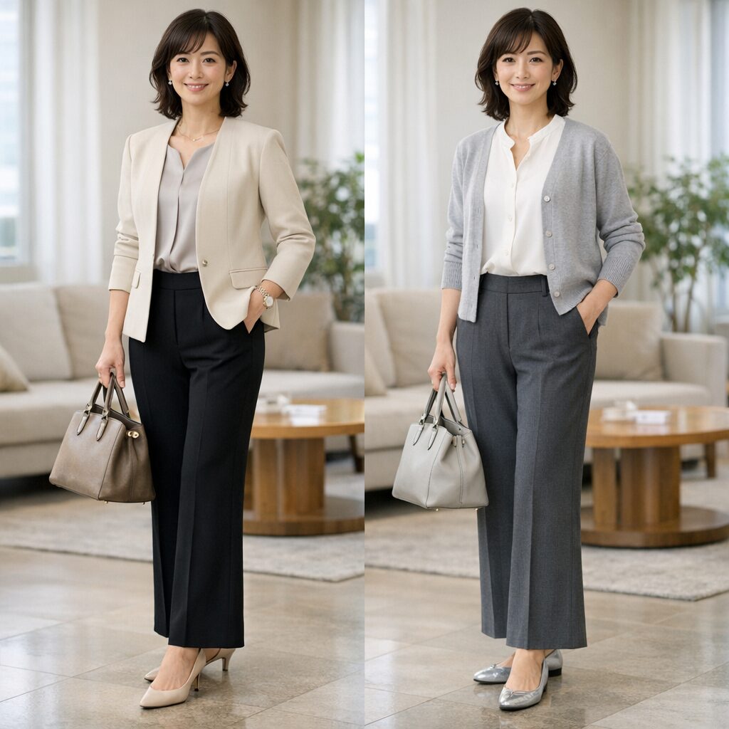 黒は引き締め感、グレーはやわらか