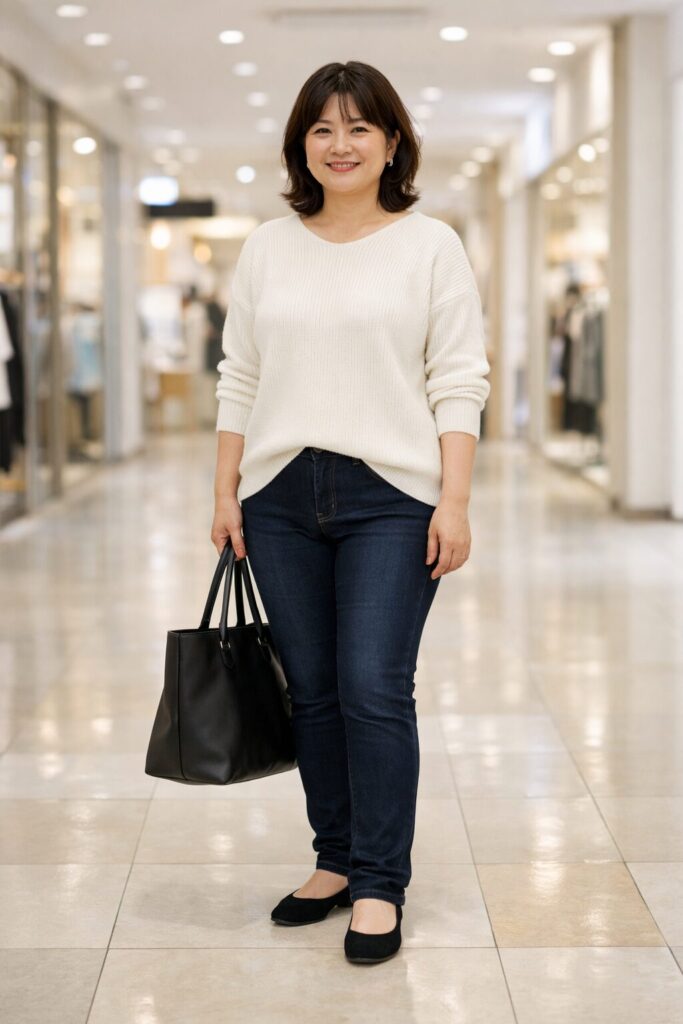 下半身の輪郭と足元の重さが少し出やすい