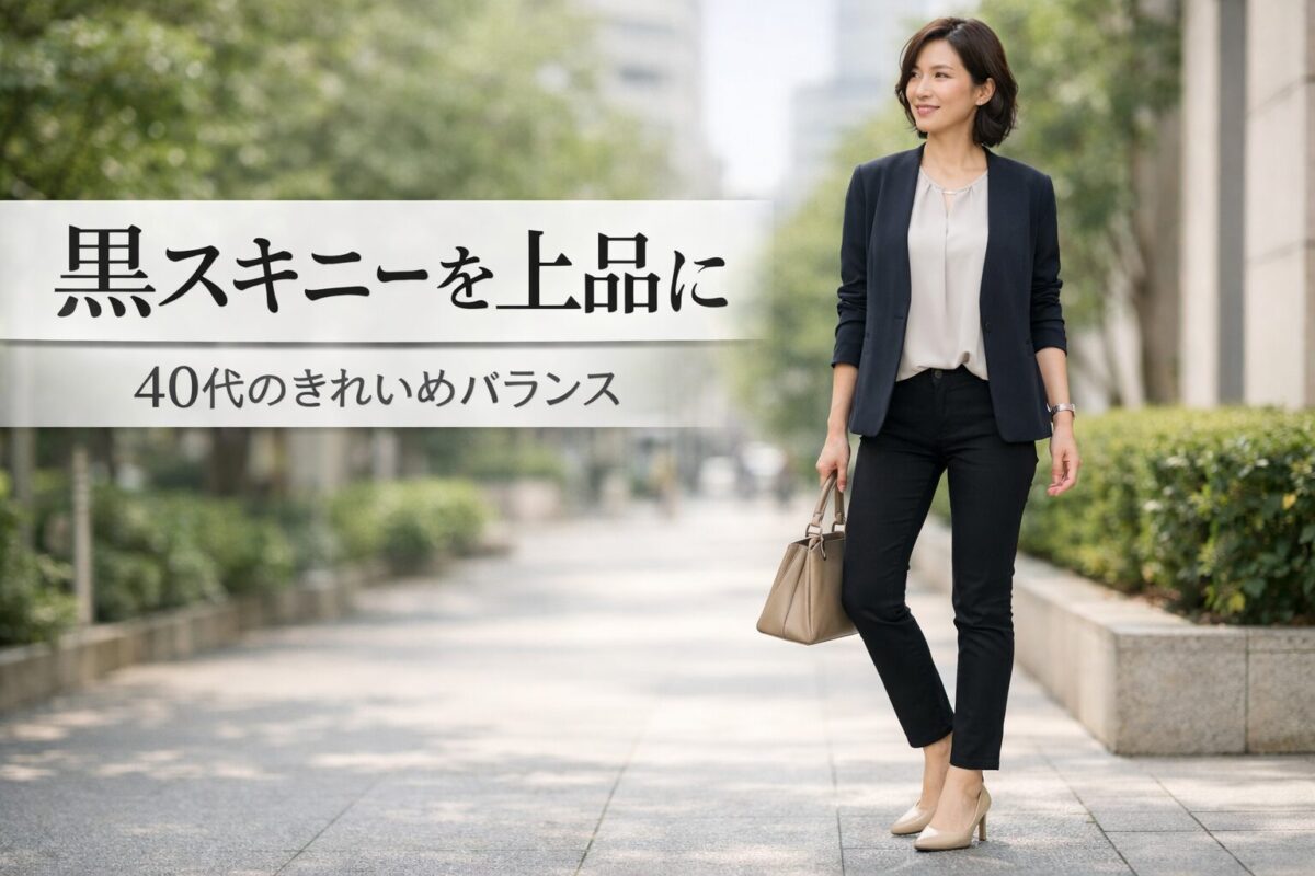40代が黒スキニーをきれいめに履くには？大人っぽく見える選び方と合わせ方