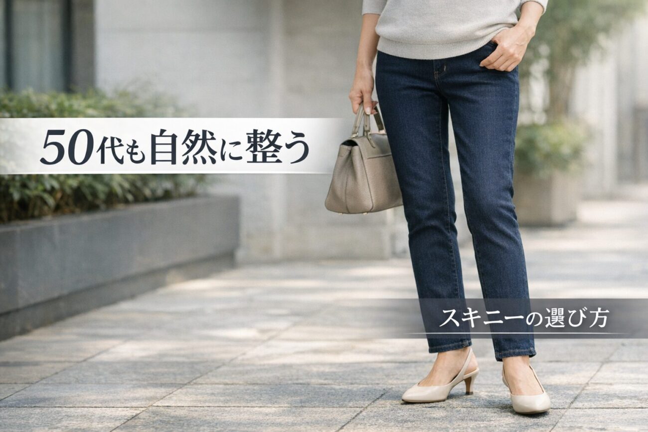 50代にスキニーは痛い？古く見えにくい選び方と着こなしのコツ