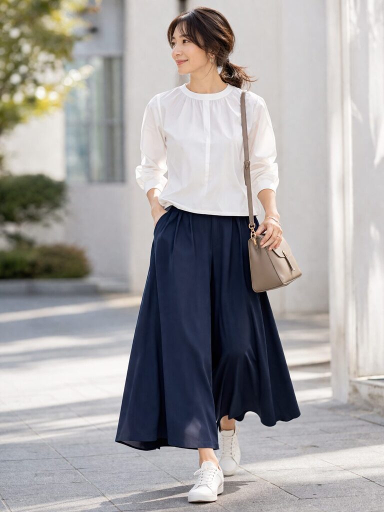 ガウチョでも重たく見えにくいバランス