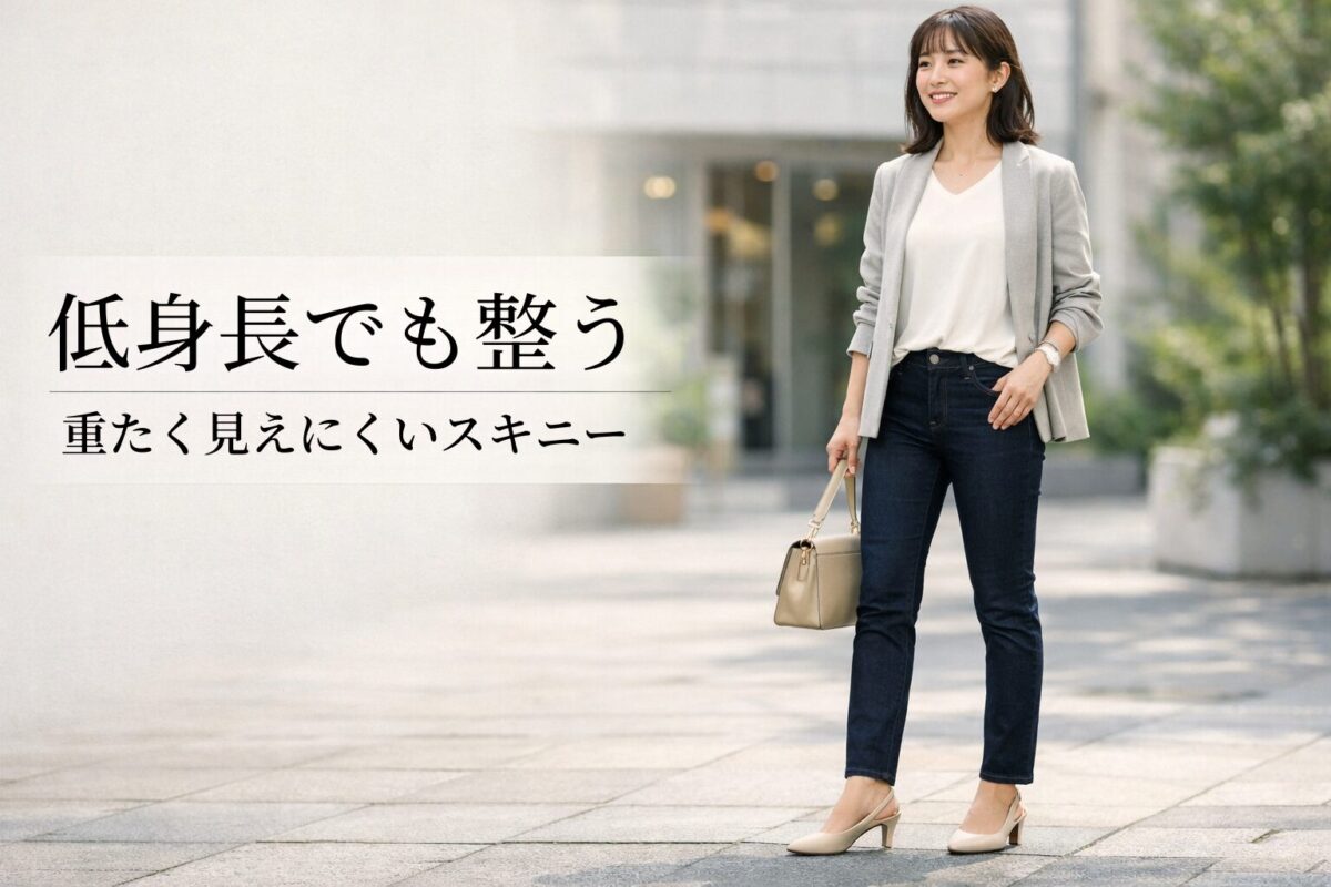 低身長がスキニーを履くとバランスは悪い？大人女性が整って見える選び方
