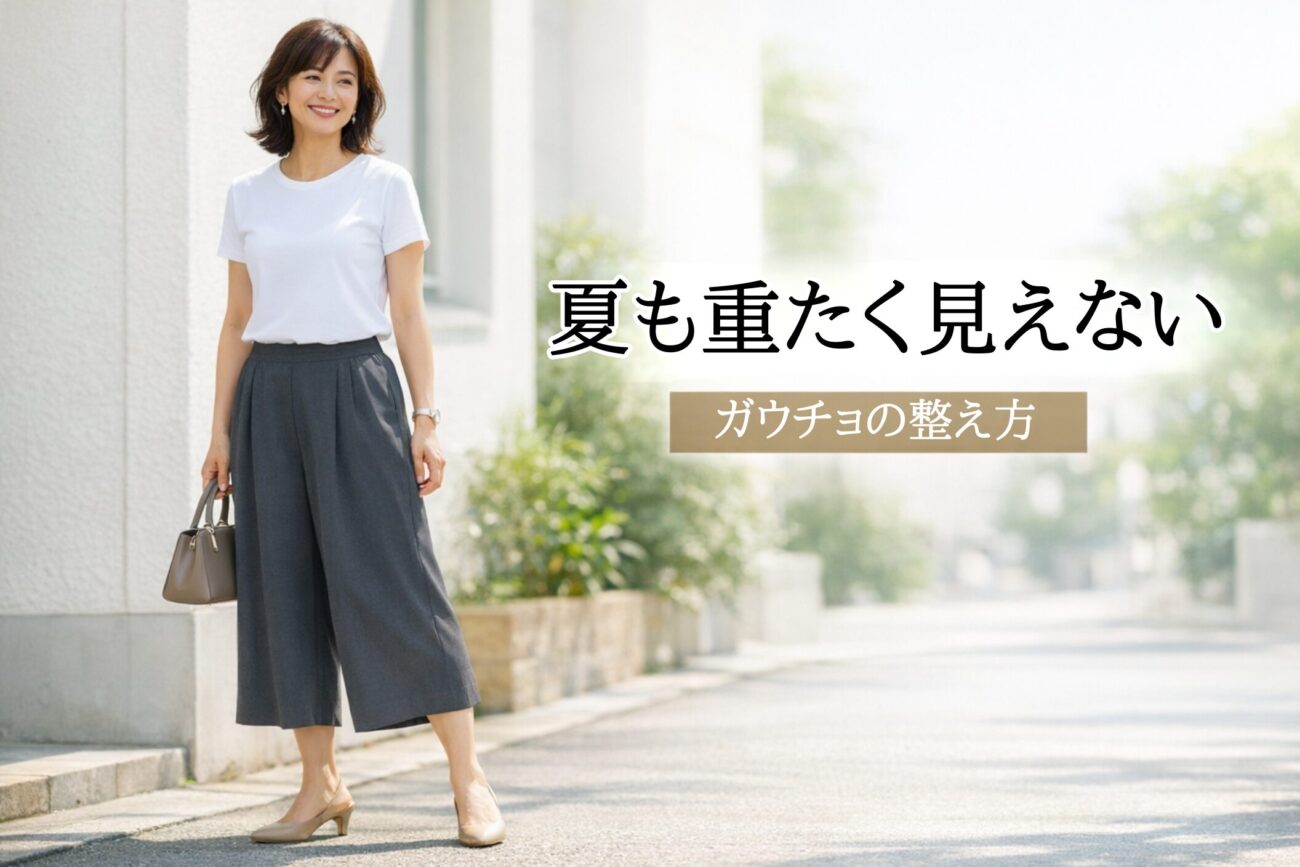 夏のガウチョに似合うトップスは？重たく見えにくい合わせ方を解説