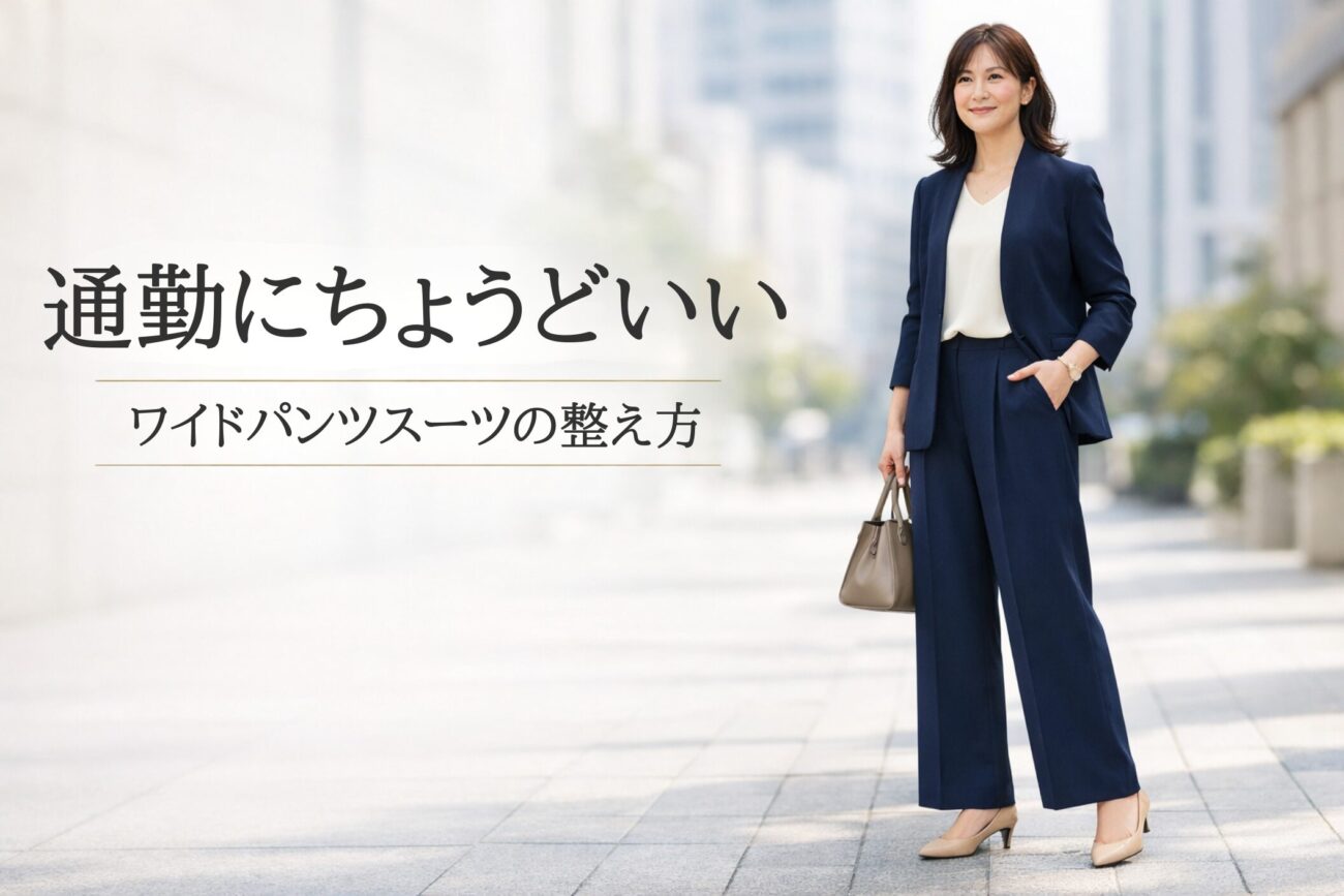 レディースのワイドパンツスーツはどう選ぶ？きれいめに見えて通勤にもなじむ整え方