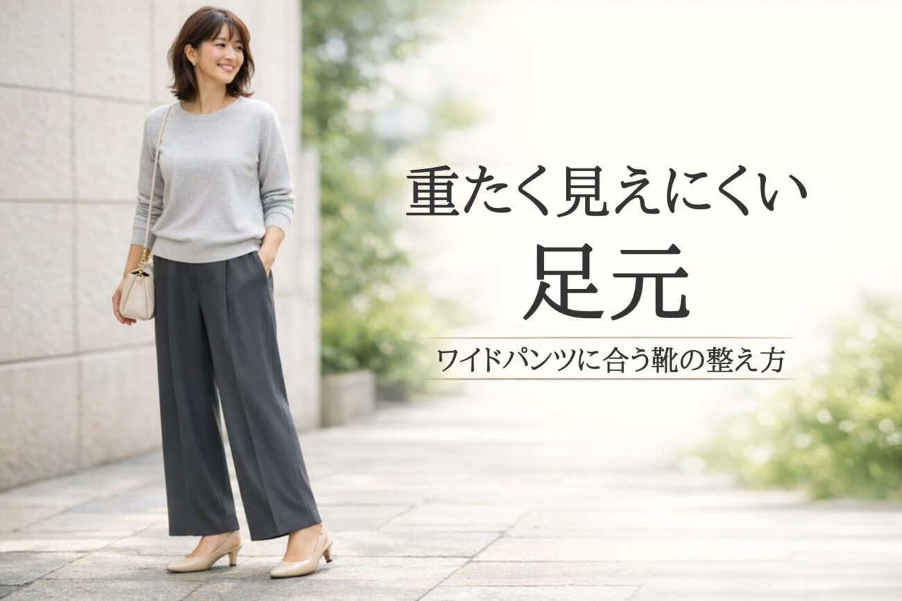 ワイドパンツに似合う靴は？重たく見えにくい足元の合わせ方