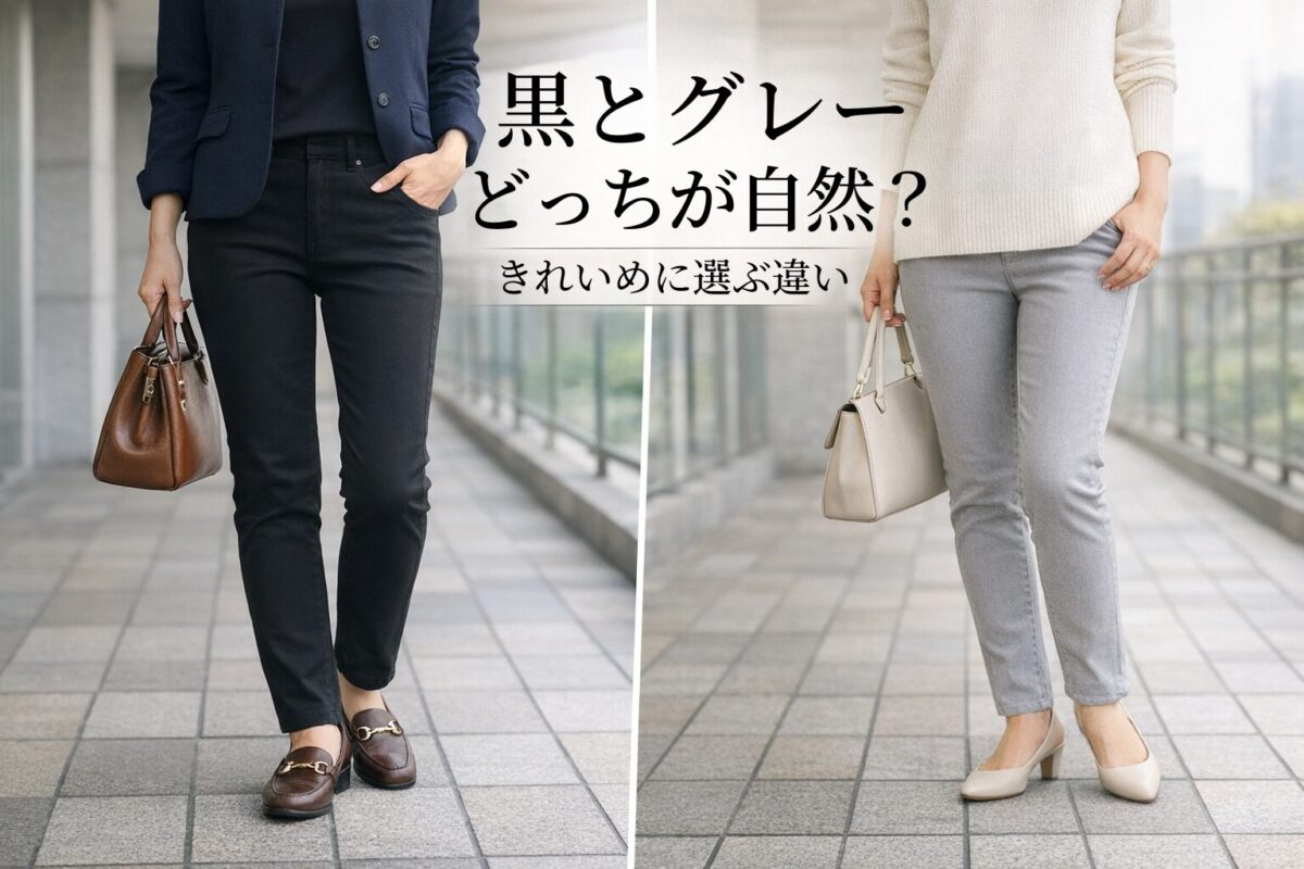 黒スキニーとグレースキニーはどちらが合わせやすい？大人女性が選びやすい違いを比較