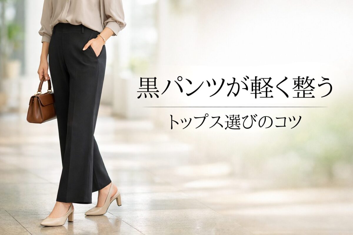 黒フレアパンツに合うトップスは何が使いやすい？大人女性がきれいめに整いやすい選び方